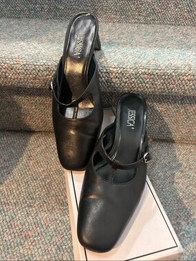 Jessica Black Mary-Jane Mule Pumps